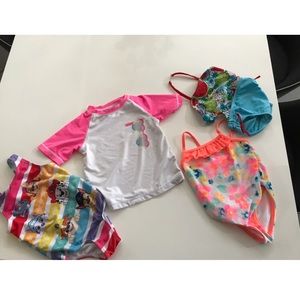 Swimming suits bundle lot 5 set for little girl 18 months